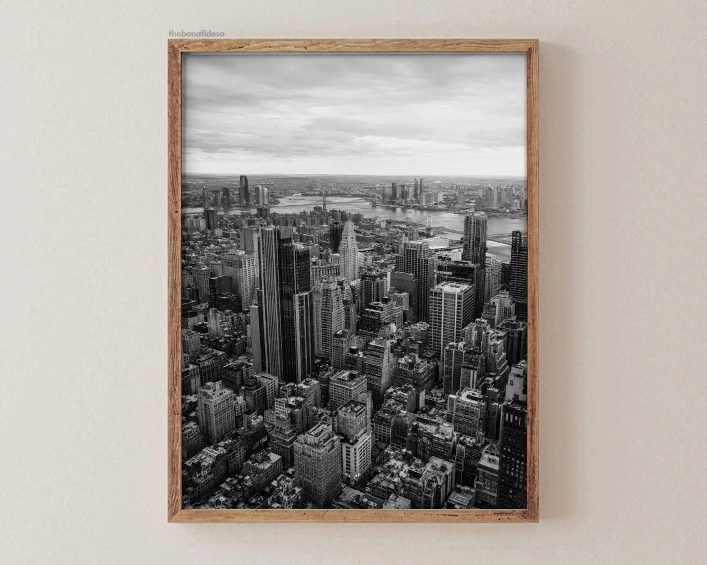 New York City Skyline Black And White Manhattan NYC Poster, Travel ...
