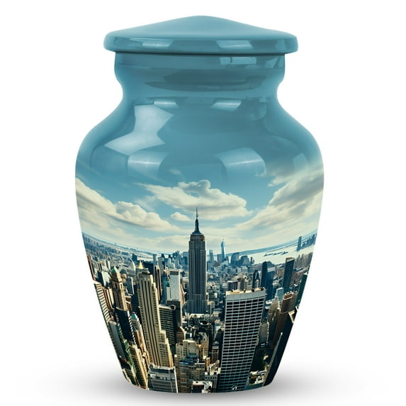 New York City Skyline - Funeral Urns - Cremation Urn For Adult Funeral - 3 Inch - Pack Of 1 - Unique Ashes Urn - Keepsakes For Ashes - Little Urns For Mom & Dad - Miniature Urn For Human Remains