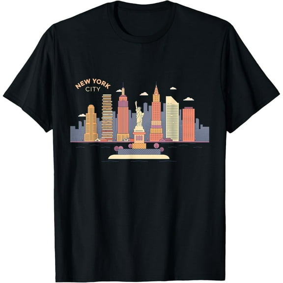 New York City Skyline NY Vintage New York City NYC T-Shirt100% cotton