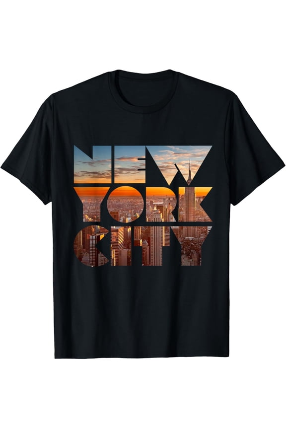 New York City Skyline NYC Shirt NY City T-ShirtMen and women, Black T-shirt, size: Extra large