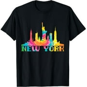 CORATO New York City Skyline NYC Tie Dye Liberty I Love New York T-Shirt