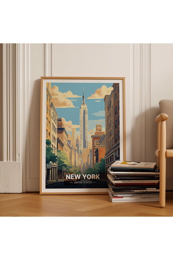 New York City Skyline Poster, Nyc Travel Wall Art, Poster Only