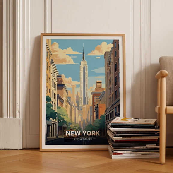 New York City Skyline Poster, Nyc Travel Wall Art , Poster Print Only