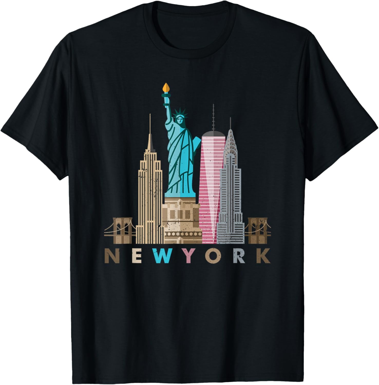 New York City Skyline Statue of Liberty TShirt