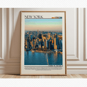 New York City Skyline Travel Poster, Nyc Urban Landscape Wall Art, 16x24 Poster Print