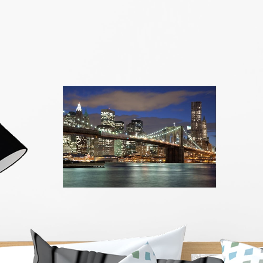 New York City Skyline- Wall Mural by Wallmonkeys Peel and Stick Graphic ...