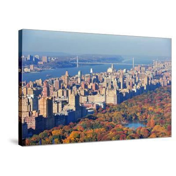 New York City Skyscrapers in Midtown Manhattan Aerial Panorama View in the Day with Central Park An, Stretched Canvas Wall Art by Songquan Deng Sold by Art.Com