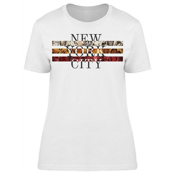 New York City Slogan Stripes T-Shirt Women -Image by Shutterstock, Female 3X-Large
