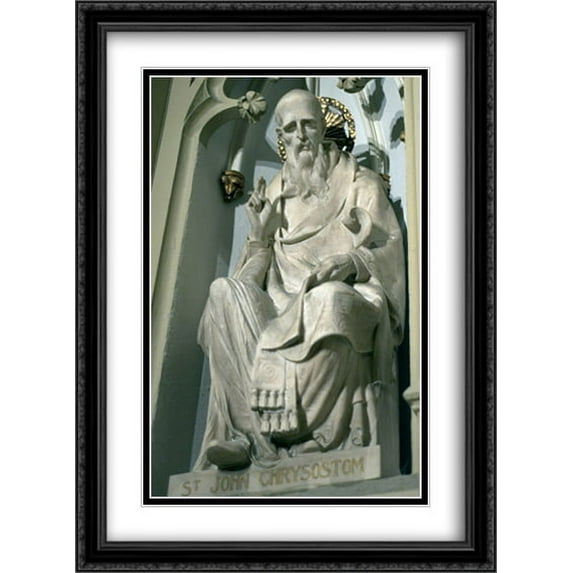 New York City St Patrick's Cathedral 2x Matted 28x38 Large Black Ornate Framed Art Print by The Cityscape Art Print Series