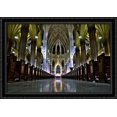 thumbnail image 1 of New York City St Patrick's Cathedral 40x28 Large Black Ornate Wood Framed Canvas Art, 1 of 2