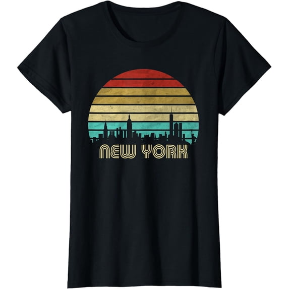New York City State Retro Vintage NY Skyline NYC Lover Gift T-Shirt