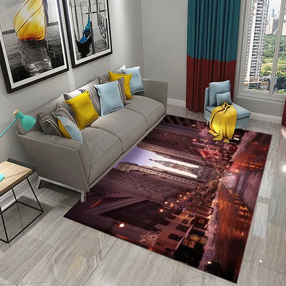 New York City Street Landscape Night Scenery Populus Room Study bedroom decoration carpet