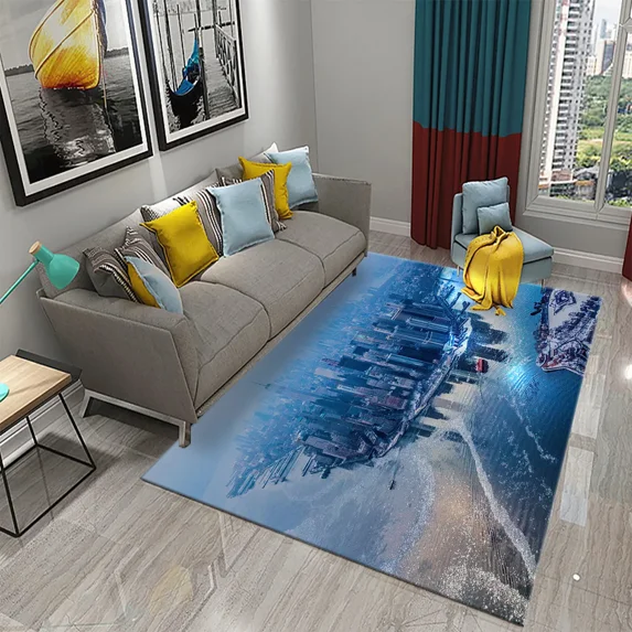 New York City Street Landscape Night Scenery Populus Room Study bedroom decoration carpet