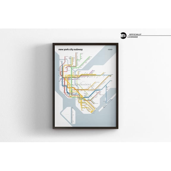 New York City Subway Map Art Print - Minimalist NYC Transit Poster, 12x18 UNFRAMDE