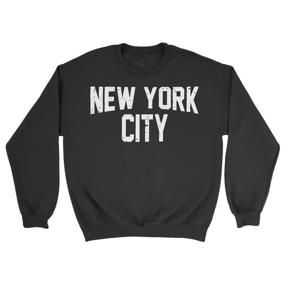 New York City Sweatshirt Screenprinted Black Adult NYC Lennon Shirt Medium