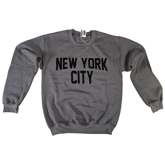 New York City Sweatshirt Screenprinted Charcoal Adult NYC Lennon Shirt 4XL