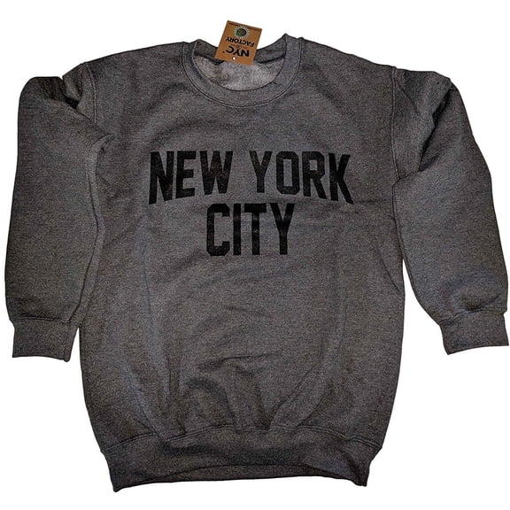New York City Sweatshirt Screenprinted Dark Heather Charcoal NYC Lennon Shirt 2XL
