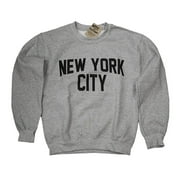 New York City Sweatshirt Screenprinted Gray Adult NYC Lennon Shirt -L