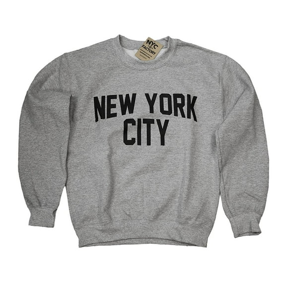 New York City Sweatshirt Screenprinted Gray Adult NYC Lennon Shirt -L