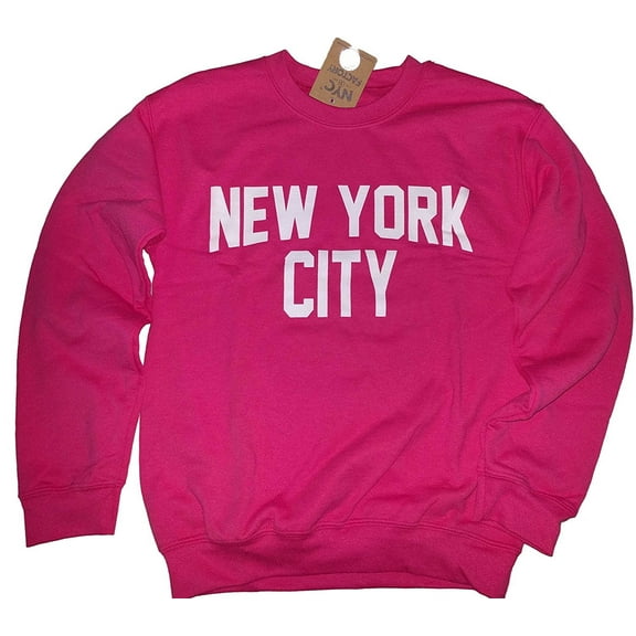 New York City Sweatshirt Screenprinted Hot Pink Adult NYC Lennon Shirt 2XL