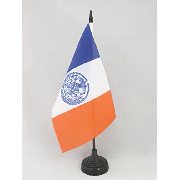 AZ Flag New York City Table Flag 6x8 in 100D Polyester Plastic Base