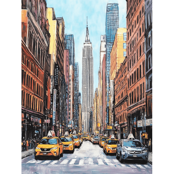 New York City Taxi Canvas PaintingSuitable for Living RoomBedroomOfficeHotelRestaurant Decoration.