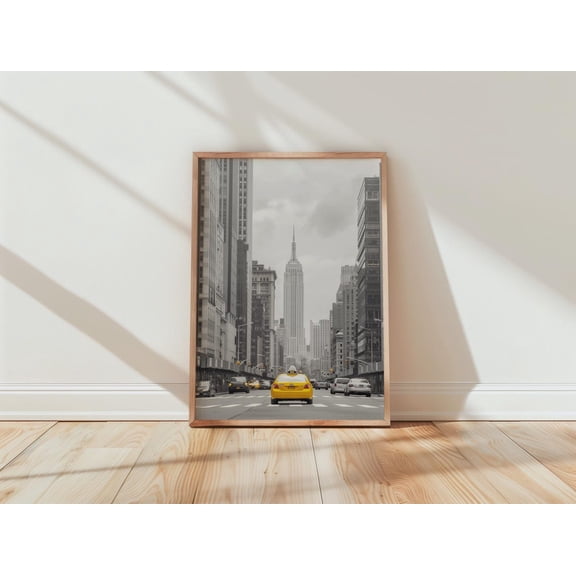 New York City Taxi Empire State Modern Urban Poster Unframed Paper Print