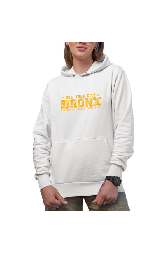 New York City, The Bronx, United States of America, White Hooded Sweatshirt or Hoodie, 2XL