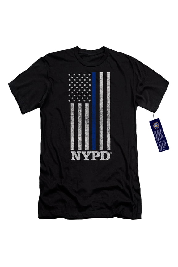 New York City Thin Blue Line Adult 30/1 T-Shirt Black