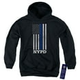 thumbnail image 1 of New York City - Thin Blue Line - Youth Hooded Sweatshirt - Large, 1 of 2