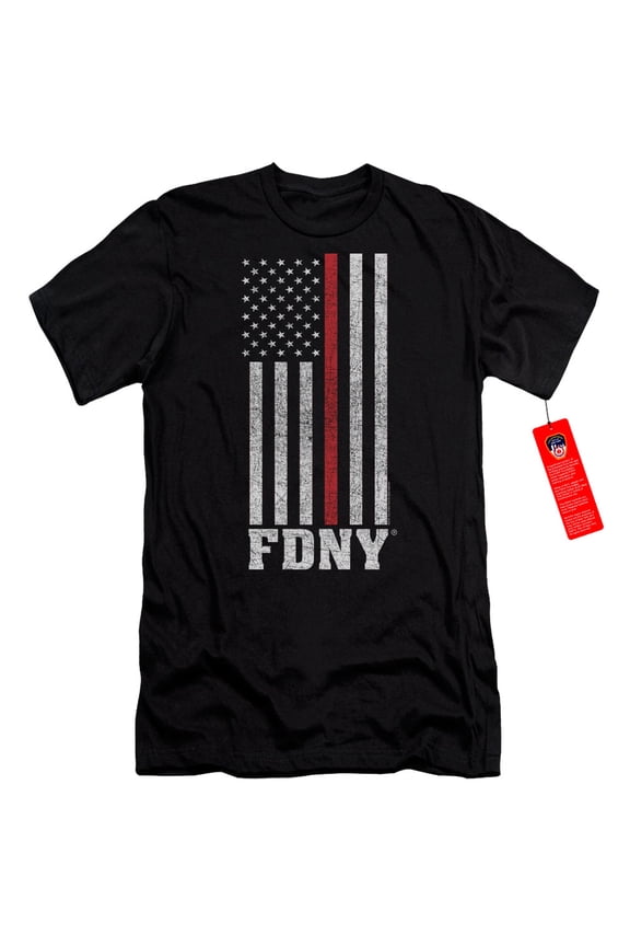 New York City Thin Red Line Adult 30/1 T-Shirt Black