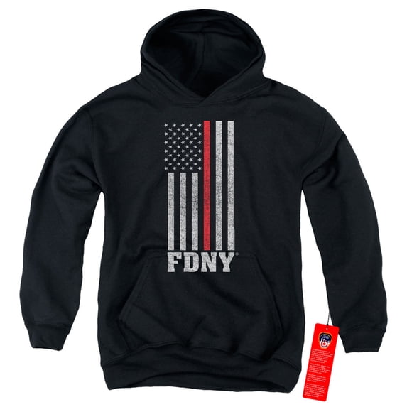 New York City - Thin Red Line - Youth Hooded Sweatshirt - Small
