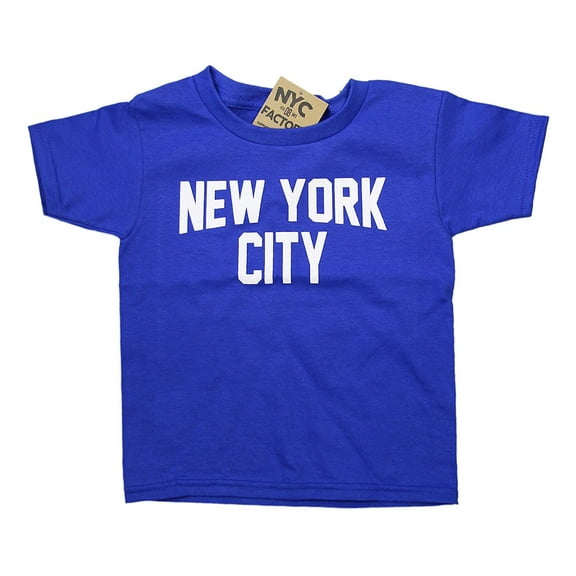 New York City Toddler T-Shirt Screenprinted Royal Blue Baby Lennon Tee 2t
