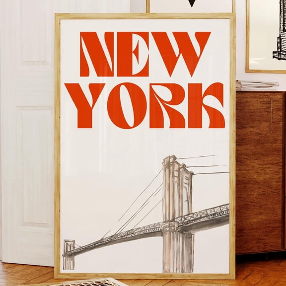 New York City Travel Poster Retro 70S Nyc Print Home Decor Office Wall Art