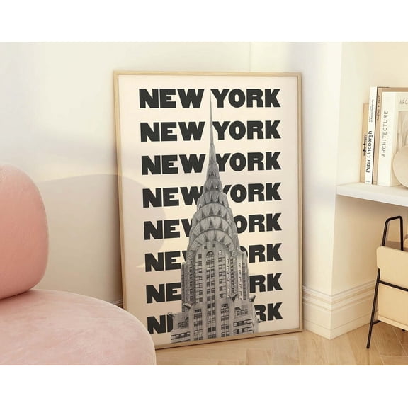 New York City Travel Print, Art, Black And White Neutral Nyc Travel Exhibition Print, Cute Trendy Wall Art Wall Art, Modern Wall Decor, 24x36 UNFRAMED