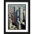 thumbnail image 1 of New York City Twin Towers Skyline 2x Matted 28x36 Large Black Ornate Framed Art Print by The Cityscape Art Print Series, 1 of 2