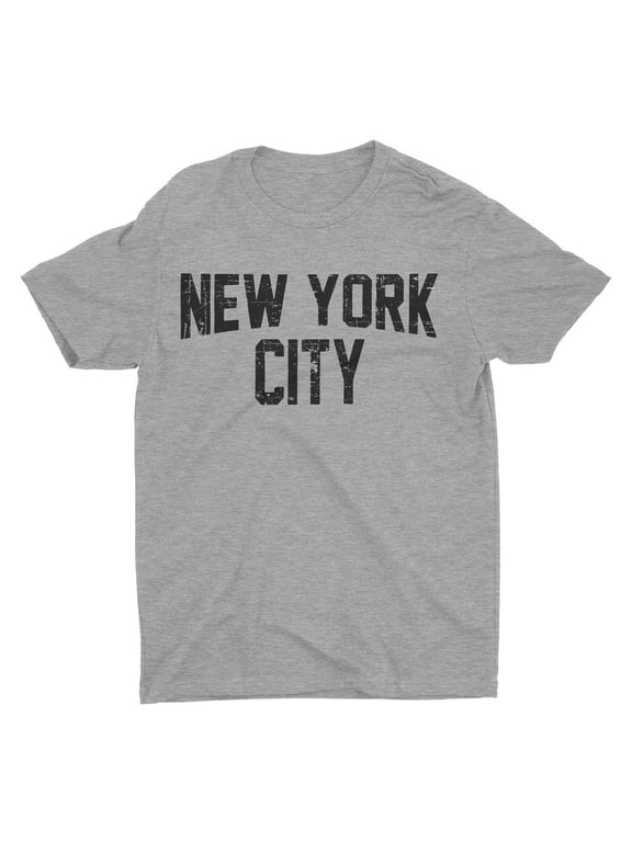 New York City Unisex T-Shirt Distressed Screenprinted Gray Lennon Tee 2XL