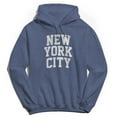 thumbnail image 1 of New York City V1 Graphic Navy Heather Men's Cotton Pullover Hoodie, 1 of 1