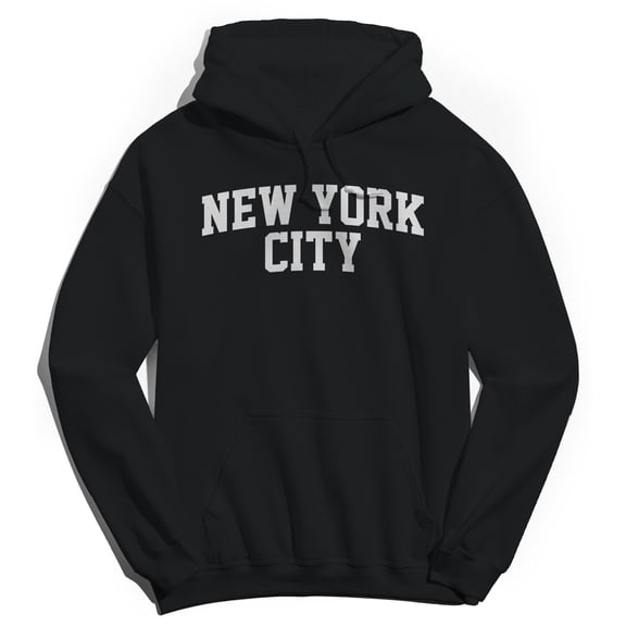New York City V2 Graphic Black Men's Cotton Pullover Hoodie