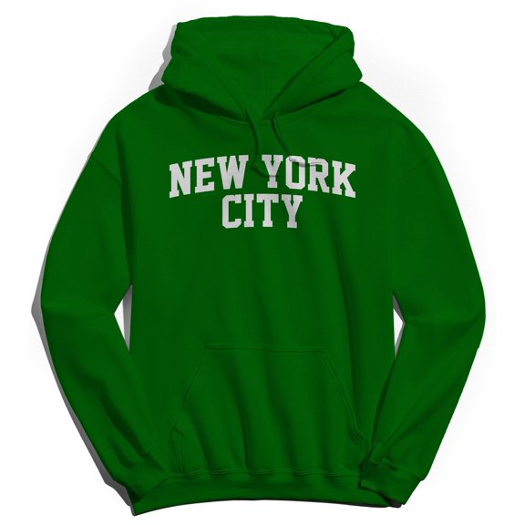New York City V2 Graphic Irish Green Men's Cotton Pullover Hoodie