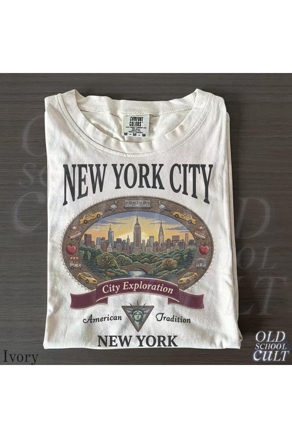New York City Vintage Graphic Tshirt, Retro Comfort Colors® NYC Skyline City Exploration 90s Nostalgia Unisex Shirt