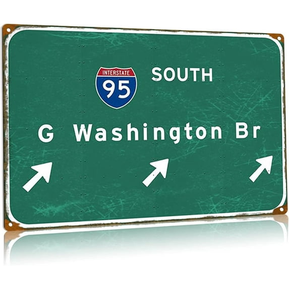 New York City Vintage Metal Tin Signs Nyc Interstate 78 East Metal Poster Direction Signage Airport Highway Garage Street Sign Wall Decor 8x12 Inches