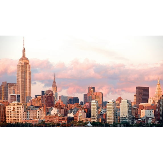 New York City Wall Art NYC Manhattan Skyline Picture Empire State Scene Wrapped Canvas Art For Bedroom Livingroom Decoration Print Ready to Hang