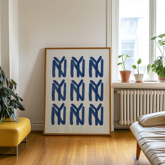 New York City Wall Art, NYC Print Poster, NY Baseball Print, Apartment Art Dorm Room Decor, Minimalist Printable Trendy Art 24x36 UNFRAMED