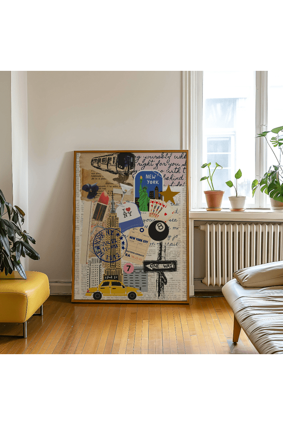 New York City Wall Art, Nyc Poster Poster, Ny Collage Poster, Apartment Art Dorm Room Decor, Minimalist Trendy Art, Poster Only, Poster Home Decor, Poster Only