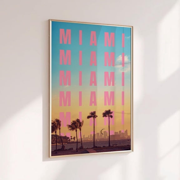 New York City Wall Art, Nyc Print Poster, Retro New York Skyline Print, Trendy Wall Decor, Vintage Print, Girly Wall Art, Pink Travel Print Home Decor #654, Unframed Canvas Size 16x24