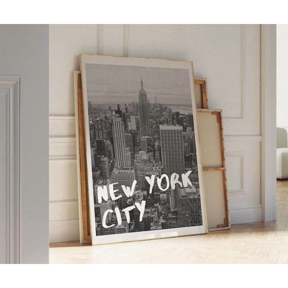 New York City Wall Art Nyc Print Poster Retro Skyline Trendy Decor Vintage Girly Travel Print