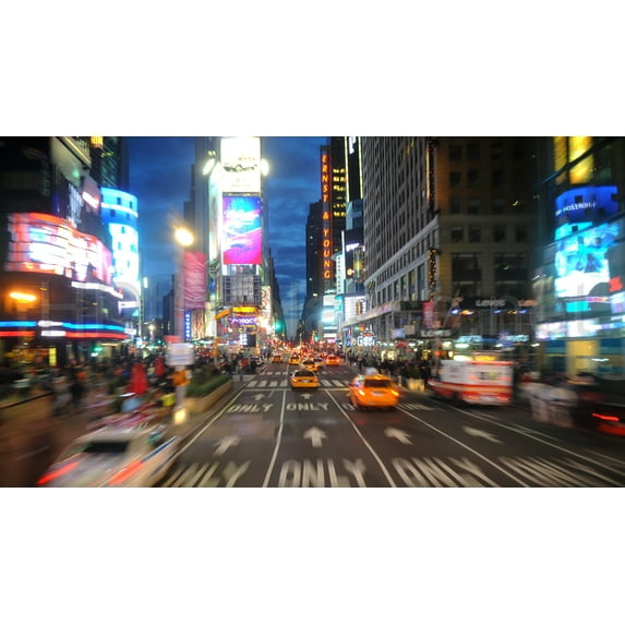 New York City Wall Art Times Square Manhattan Skyline Picture Empire State Scene Wrapped Canvas Art For Bedroom Livingroom Decoration Print Ready to Hang