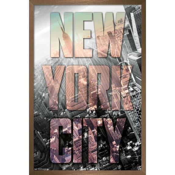 New York City Wall Poster, 22.375" x 34", Framed