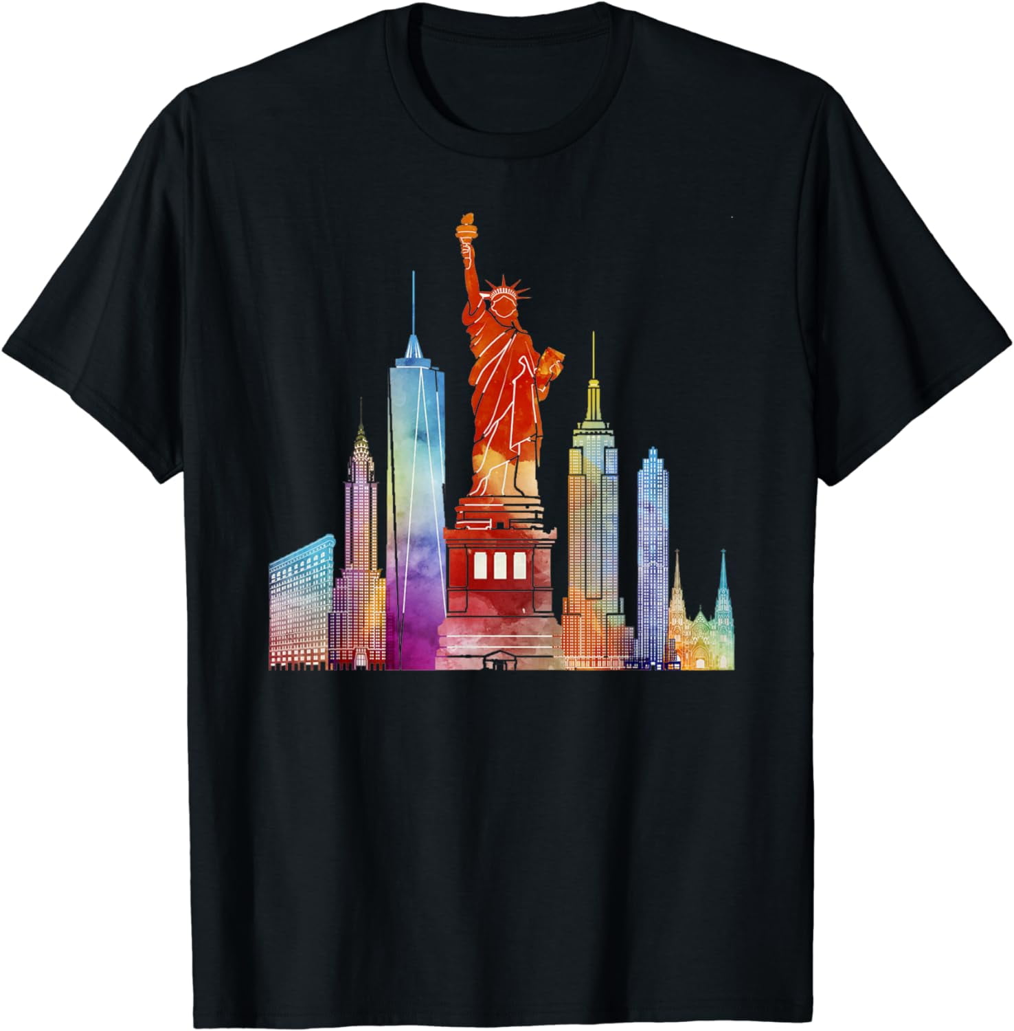 New York City Watercolour Statue of Liberty NYC T-Shirt - Walmart.com